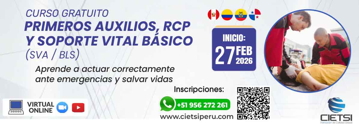 curso de primeros auxilios rcp y soporte vital bAsico sva bls 2026